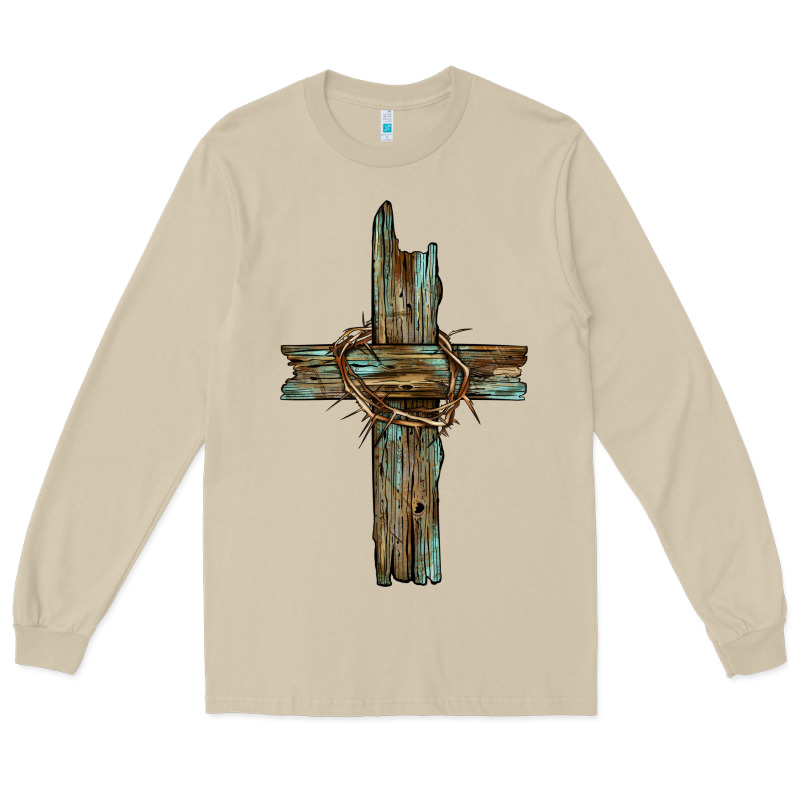 Cross With Thorn Long Sleeve Tee by BarkalooDesign | Teevron