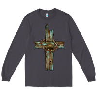 Smoke cross with thorn Long Sleeve Tee - BarkalooDesign