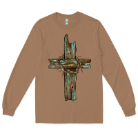 Toasted Coconut cross with thorn Long Sleeve Tee - BarkalooDesign