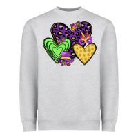 Heather Grey hearts mardi gras Heavyweight Sweatshirt - JahusDesignShop