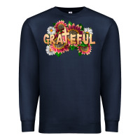 Navy Grateful Religious Premium Sweatshirt - LillyAllenDesigns