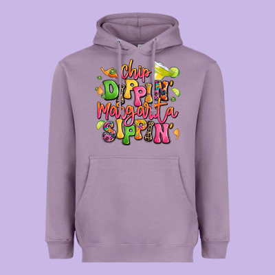 Chip Dippin' Margarita Sippin' Heavyweight Hoodie Designed By Lillyallendesigns