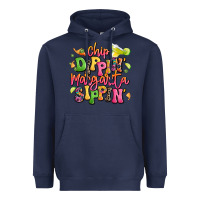 Navy chip dippin' margarita sippin' Heavyweight Hoodie - LillyAllenDesigns