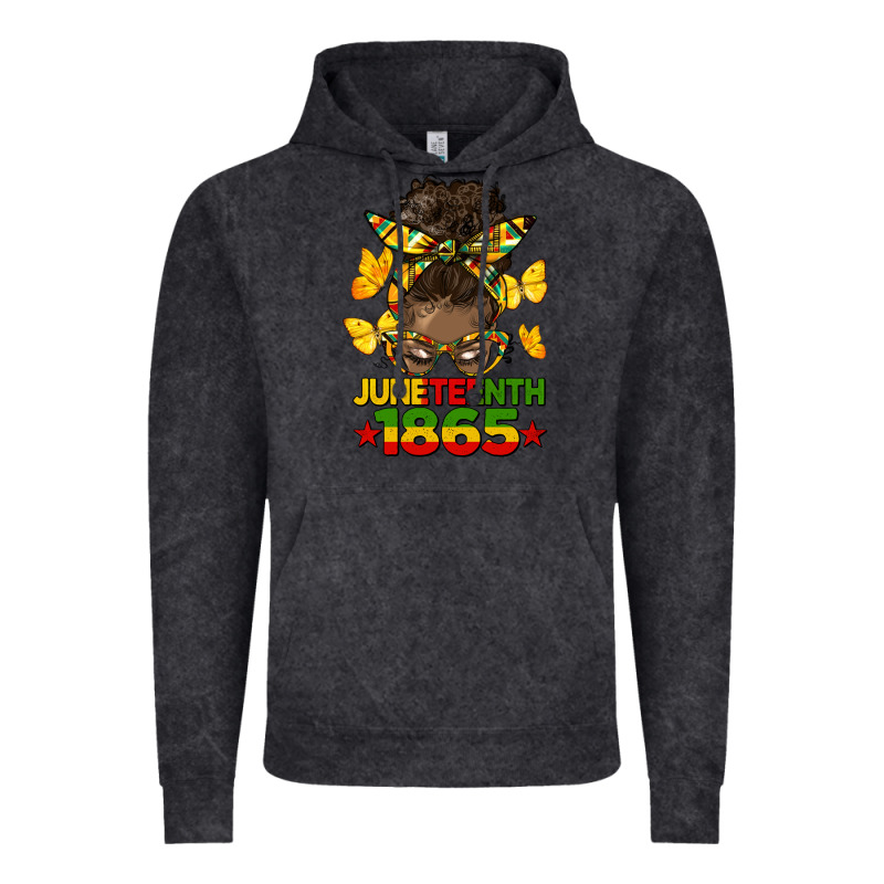 Juneteenth 1865 Afro Bun Vintage Hoodie by HRA Design Shop | Teevron