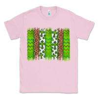 Bubblegum Pink Western St. Patrick's Shamrock Cross Leopard Brushstroke Classic Tee - Artiststas