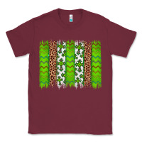 Burgundy Western St. Patrick's Shamrock Cross Leopard Brushstroke Classic Tee - Artiststas
