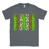 Charcoal Heather Western St. Patrick's Shamrock Cross Leopard Brushstroke Classic Tee - Artiststas
