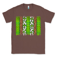 Chestnut Western St. Patrick's Shamrock Cross Leopard Brushstroke Classic Tee - Artiststas