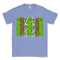 Colony Blue Western St. Patrick's Shamrock Cross Leopard Brushstroke Classic Tee - Artiststas