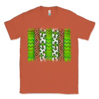 Copper Western St. Patrick's Shamrock Cross Leopard Brushstroke Classic Tee - Artiststas