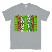 Heather Grey Western St. Patrick's Shamrock Cross Leopard Brushstroke Classic Tee - Artiststas