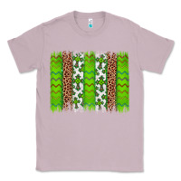 Lilac Western St. Patrick's Shamrock Cross Leopard Brushstroke Classic Tee - Artiststas