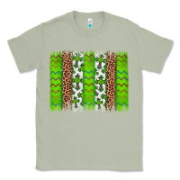 Matcha Western St. Patrick's Shamrock Cross Leopard Brushstroke Classic Tee - Artiststas