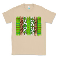 Mushroom Western St. Patrick's Shamrock Cross Leopard Brushstroke Classic Tee - Artiststas