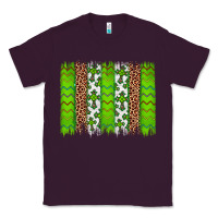 Plum Western St. Patrick's Shamrock Cross Leopard Brushstroke Classic Tee - Artiststas