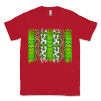 Red Western St. Patrick's Shamrock Cross Leopard Brushstroke Classic Tee - Artiststas
