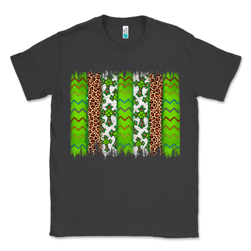 Western St. Patrick's Shamrock Cross Leopard Brushstroke Classic Tee by Artiststas | Teevron
