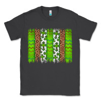 Smoke Western St. Patrick's Shamrock Cross Leopard Brushstroke Classic Tee - Artiststas