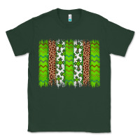 Sports Green Western St. Patrick's Shamrock Cross Leopard Brushstroke Classic Tee - Artiststas