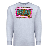 Heather Grey Western Pray Religious Premium Sweatshirt - LillyAllenDesigns