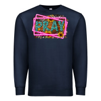 Navy Western Pray Religious Premium Sweatshirt - LillyAllenDesigns