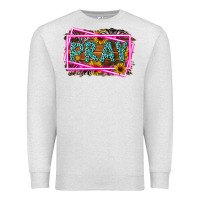 Oatmeal Heather Western Pray Religious Premium Sweatshirt - LillyAllenDesigns