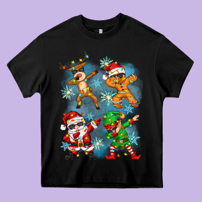Dabbing Christmas Heavy Core Tee Designed By Zillion Design Studio