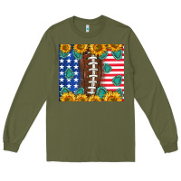Army Green American football and america Long Sleeve Tee - NancyCooperArtShop