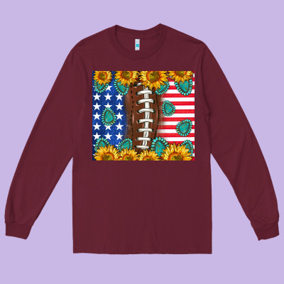 American Football And America Long Sleeve Tee Designed By Nancycooperartshop