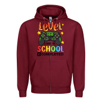 Burgundy level 100 days of school completed Zipper Hoodie - MaliasSmallBusiness