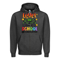 Charcoal Heather level 100 days of school completed Zipper Hoodie - MaliasSmallBusiness