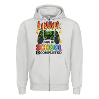 Dove Grey level 100 days of school completed Zipper Hoodie - MaliasSmallBusiness