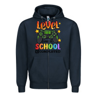 Navy level 100 days of school completed Zipper Hoodie - MaliasSmallBusiness