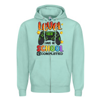 Seafoam level 100 days of school completed Zipper Hoodie - MaliasSmallBusiness