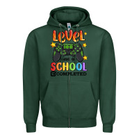 Sports Green level 100 days of school completed Zipper Hoodie - MaliasSmallBusiness