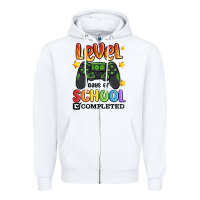 White level 100 days of school completed Zipper Hoodie - MaliasSmallBusiness