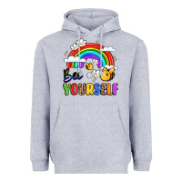 Heather Grey bee yourself Heavyweight Hoodie - LillyAllenDesigns