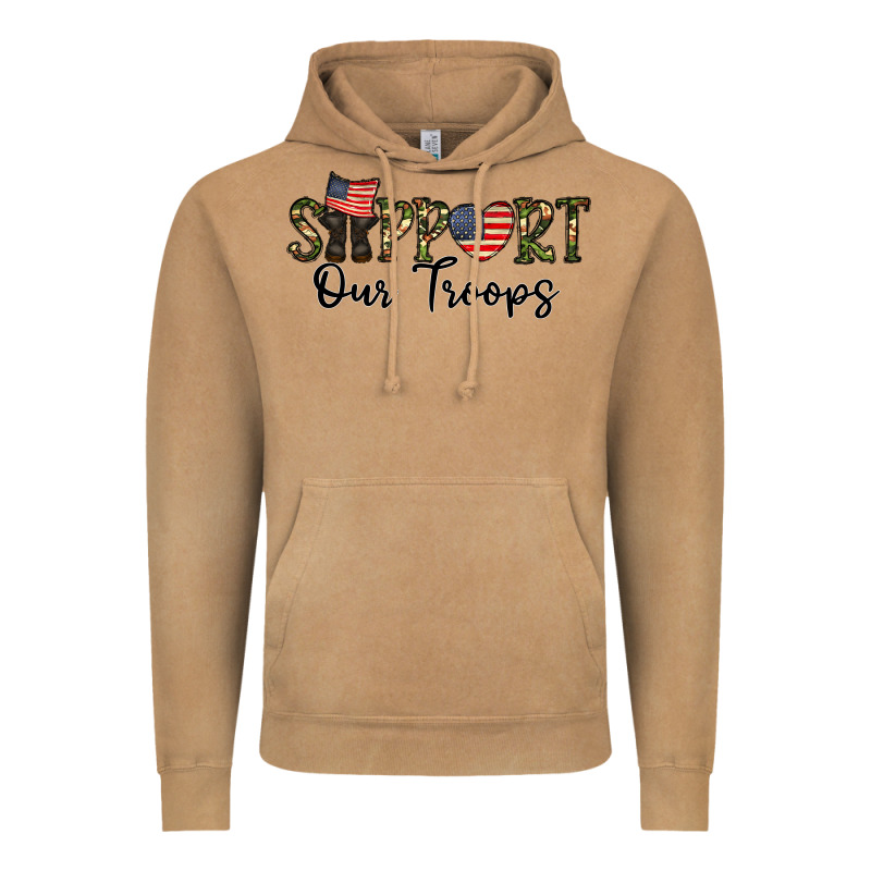 Support Our Troops Vintage Hoodie by CowhideDigitalArt | Teevron