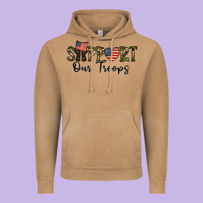 Support Our Troops Vintage Hoodie Designed By Cowhidedigitalart