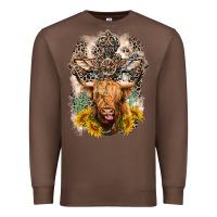 Chestnut Western Heifer Cow with crosses Premium Sweatshirt - LillyAllenDesigns