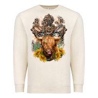 Sandshell Western Heifer Cow with crosses Premium Sweatshirt - LillyAllenDesigns