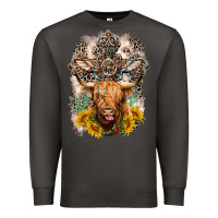 Smoke Western Heifer Cow with crosses Premium Sweatshirt - LillyAllenDesigns
