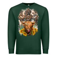Sports Green Western Heifer Cow with crosses Premium Sweatshirt - LillyAllenDesigns