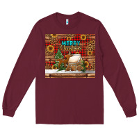 Burgundy merry christmas cookies buffalo plaid Long Sleeve Tee - Jasminsmagicworld