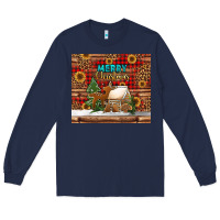 Navy merry christmas cookies buffalo plaid Long Sleeve Tee - Jasminsmagicworld