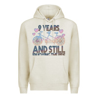 Oatmeal Heather 9 Years And Still Enjoying The Ride Premium Hoodie - Bettercallsaul