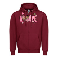 Burgundy love valentines day Zipper Hoodie - MaliasSmallBusiness