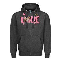 Charcoal Heather love valentines day Zipper Hoodie - MaliasSmallBusiness