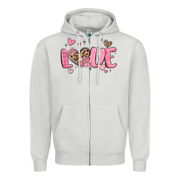 Dove Grey love valentines day Zipper Hoodie - MaliasSmallBusiness