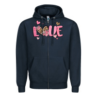 Navy love valentines day Zipper Hoodie - MaliasSmallBusiness